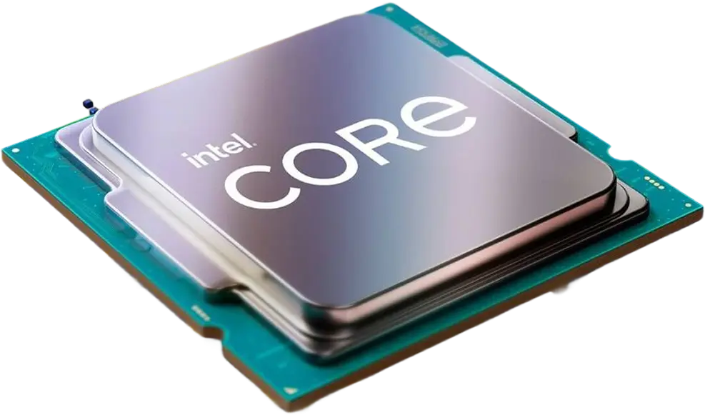 Close-up of Intel Core processor graphic representing the AI-powered performance inside the Elo Backpack Mini PC.