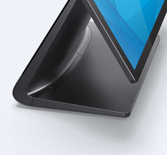 Image of EloPOS Z30 stand with integrated cable routing system
