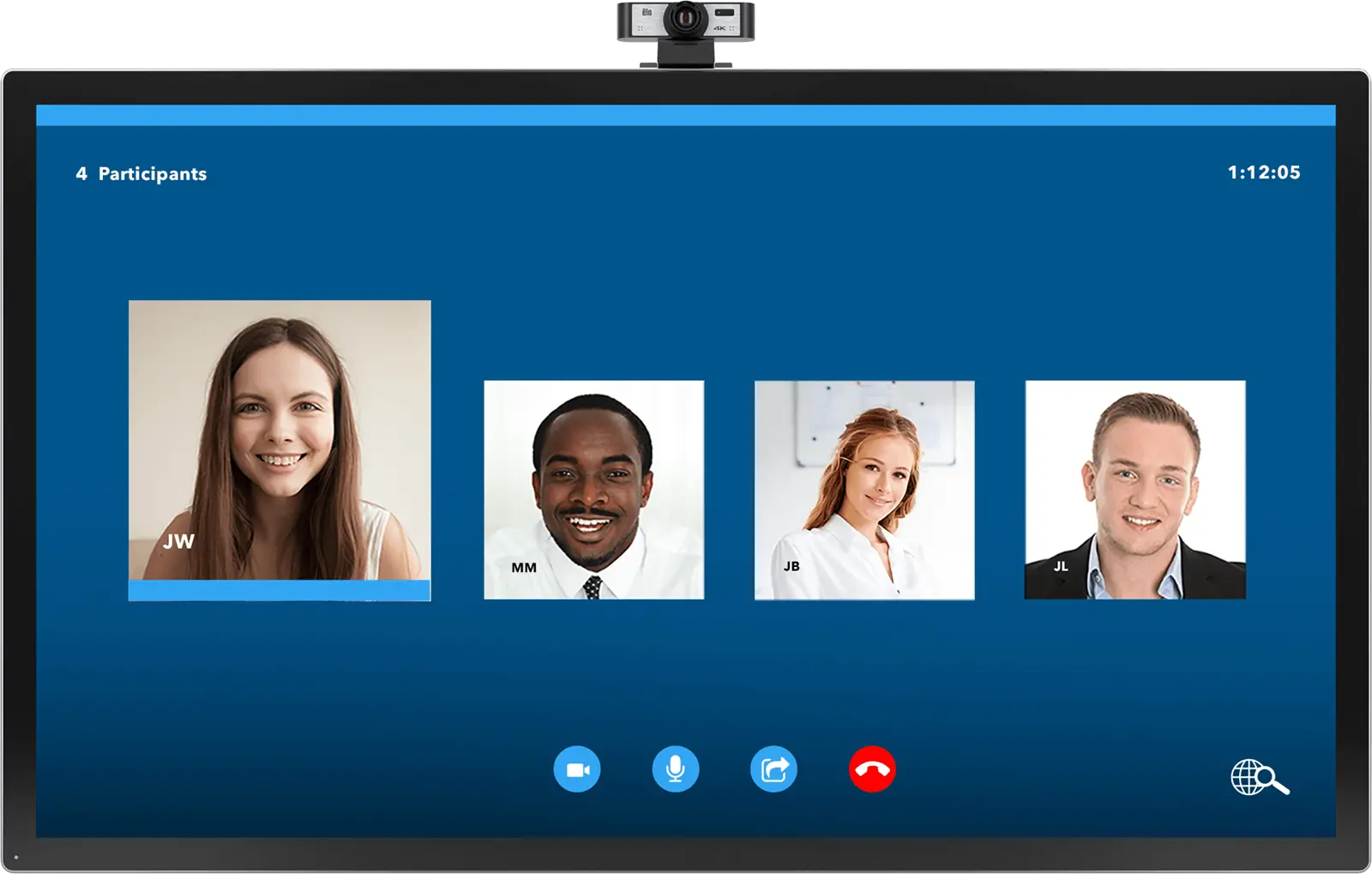 Seamless Collaboration with Your Preferred Software Virtual colleagues collaborating on an Elo screen running 3rd-party business software