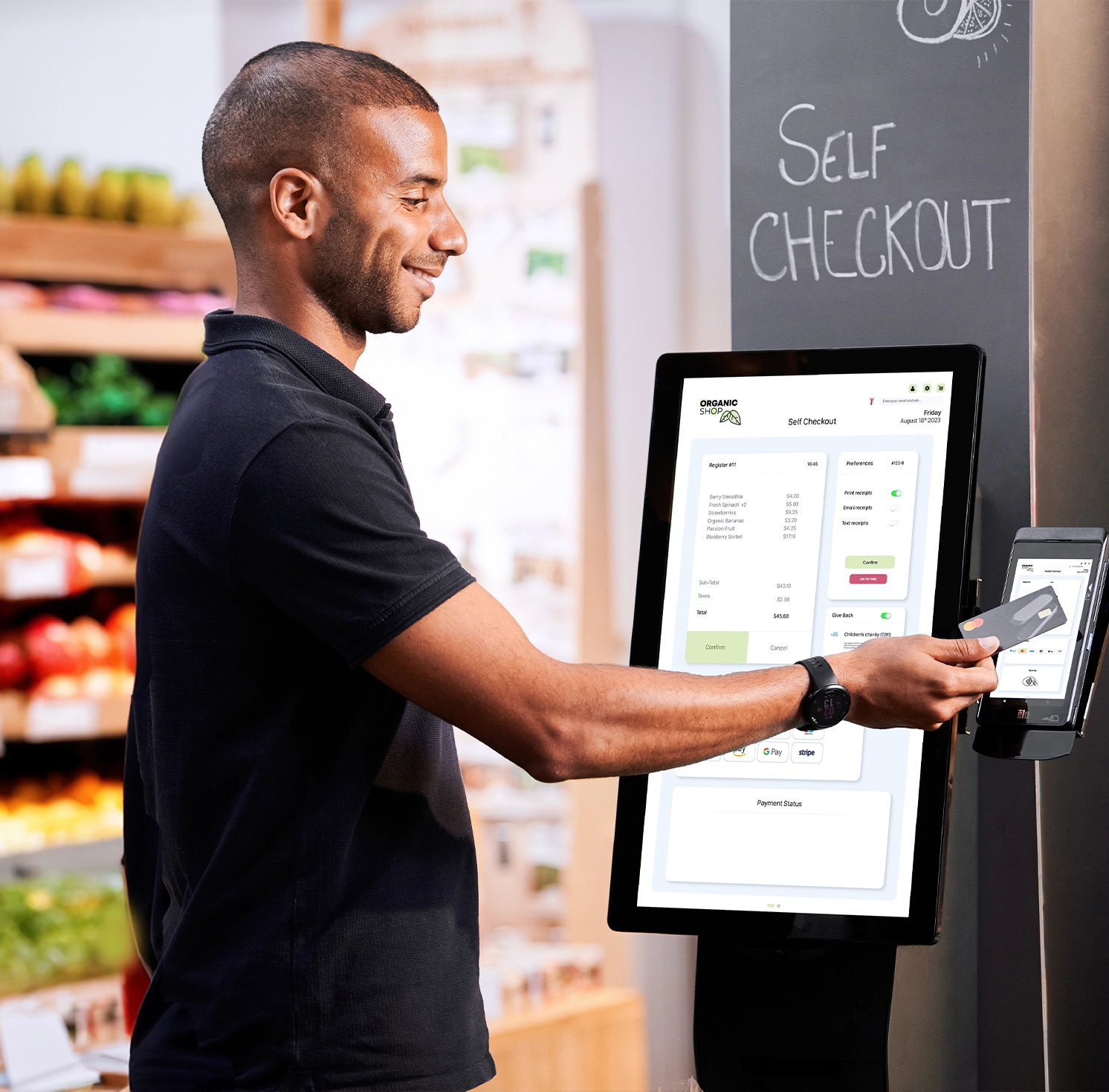 Image of grocery store self-checkout