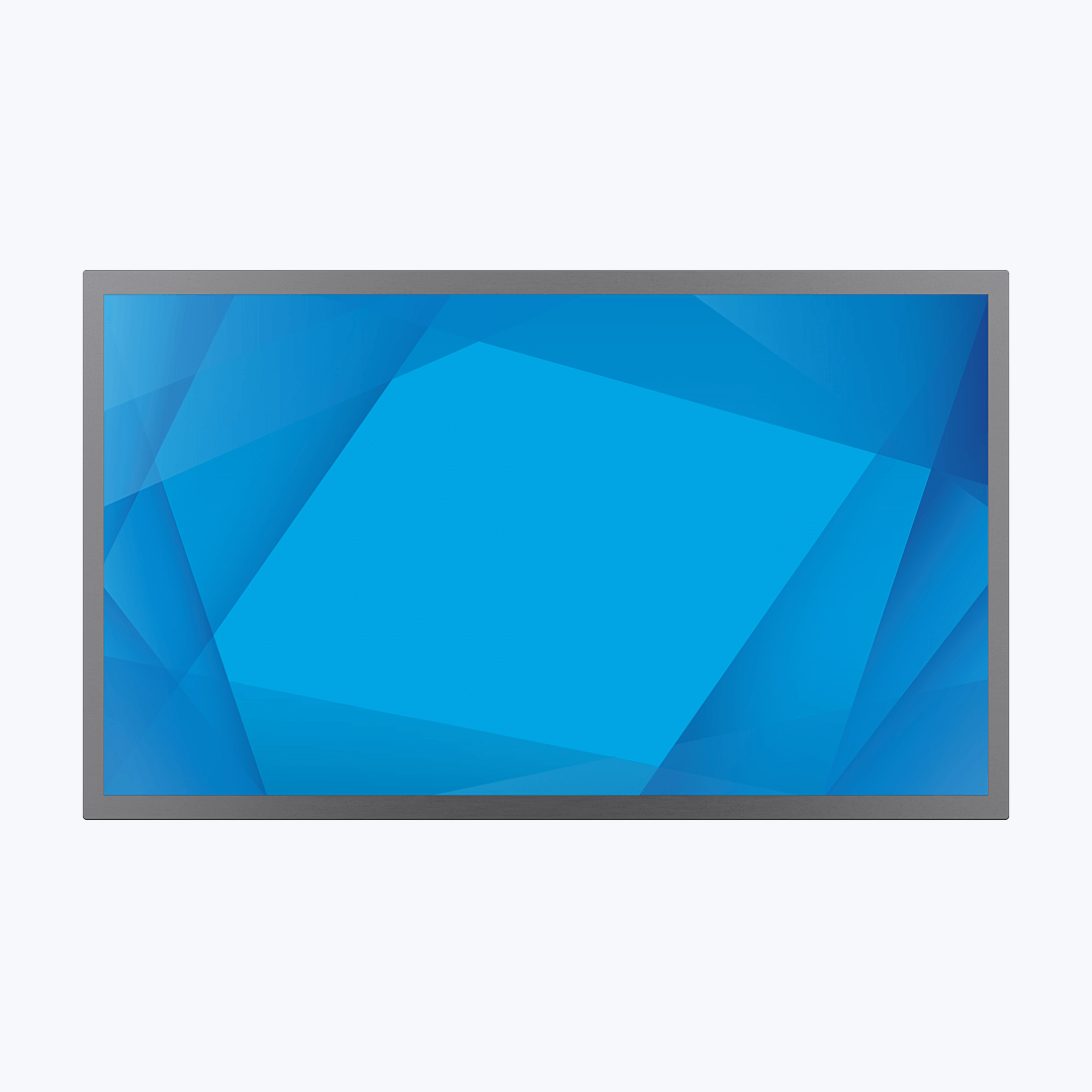Customizable LCD module for touchscreen display kits LCD screen component with blue abstract display, offering customizable resolution, brightness, temperature range, viewing angle, and interface options.