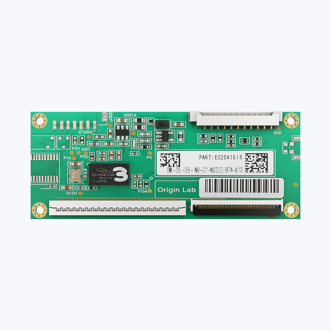 Touch controller for touchscreen integration Green touchscreen controller board with connectors, offering flexible IC and form factor options, plus tuning for moisture, contaminants, and thick overlays.