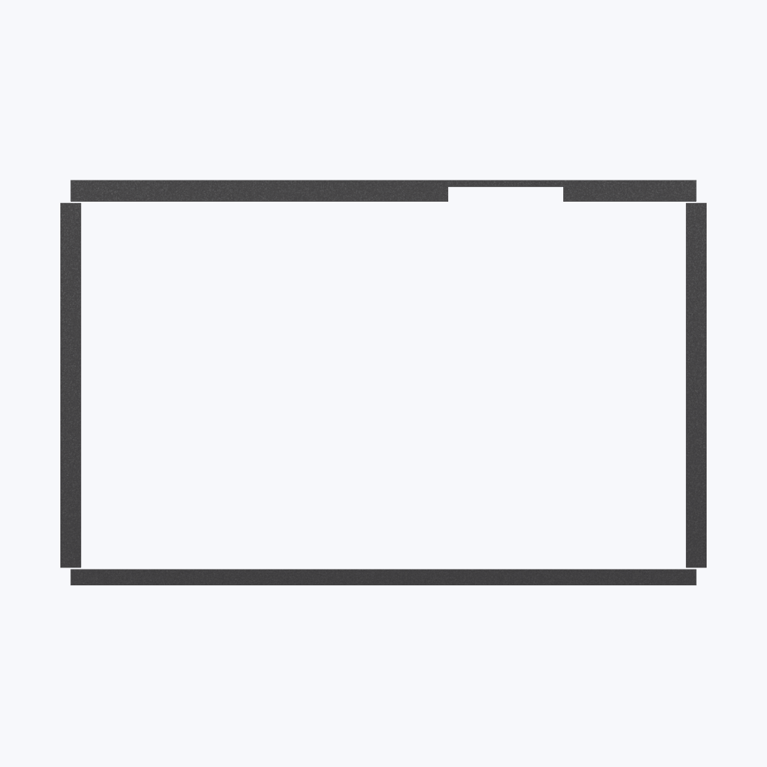 Touchscreen bonding methods: Perimeter, tape, and optical Rectangular bonding frame representing touchscreen bonding options that include perimeter, tape, and optical methods for durability and clarity.