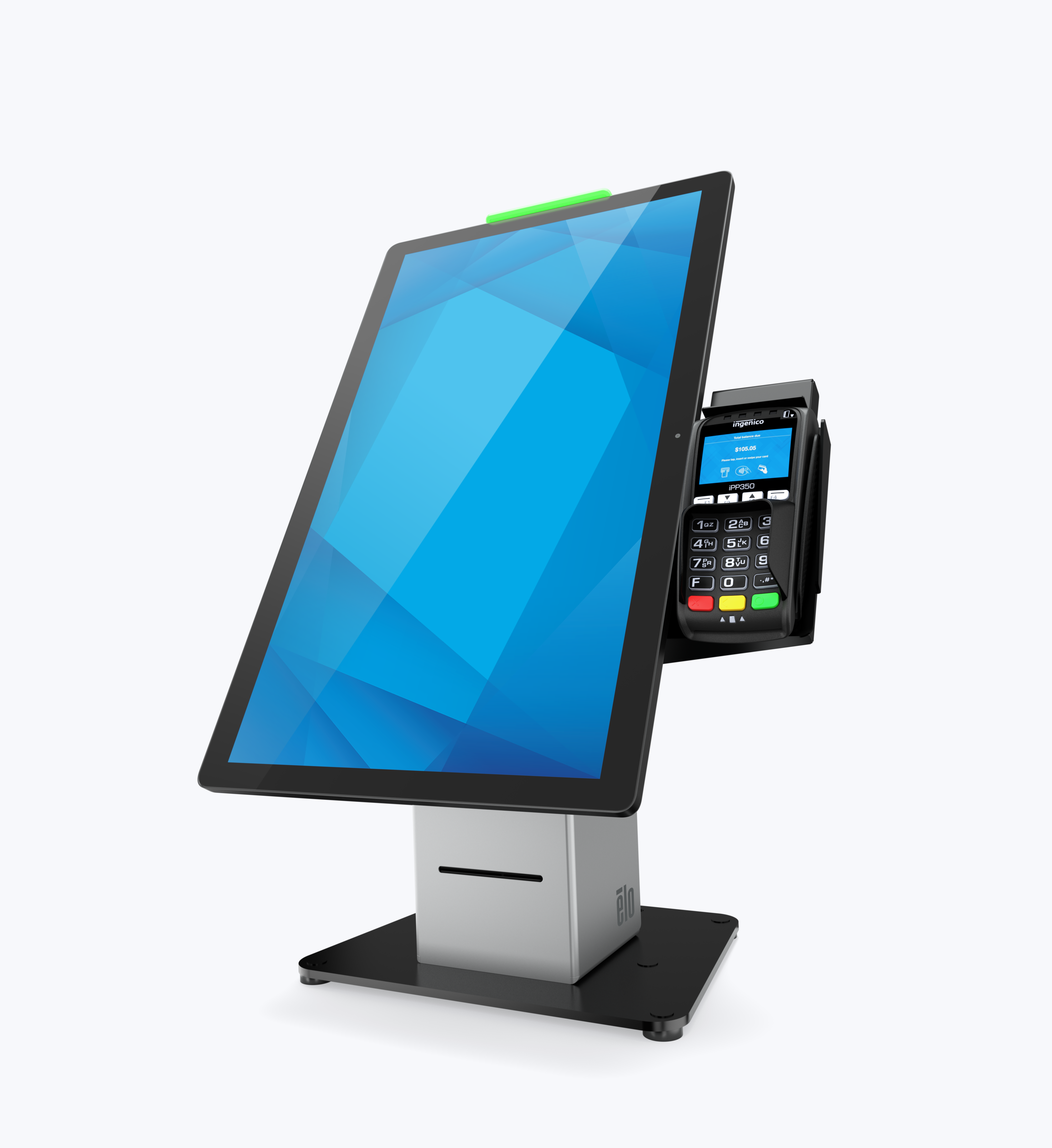 Image of Elo Wallaby Pro interactive kiosk with payment device